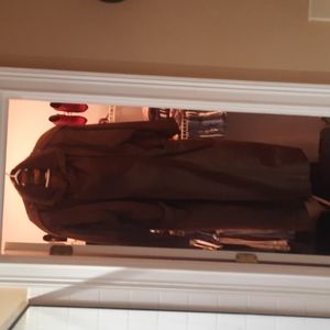 Full length leather coat